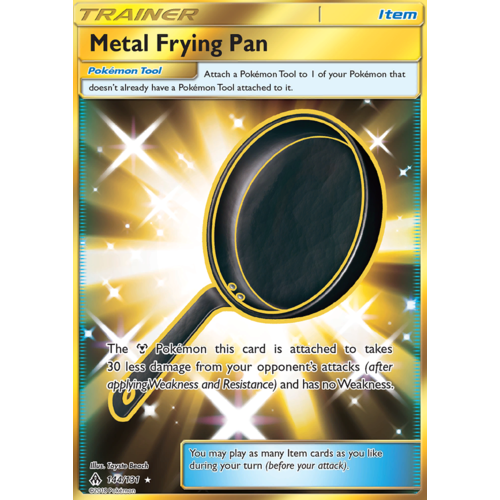 Metal Frying Pan 144/131 SM Forbidden Light Holo Full Art Secret Rare Pokemon Card NEAR MINT TCG