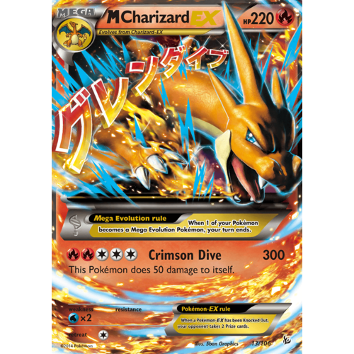 Mega Charizard EX 13/106 XY Flashfire Holo Ultra Rare Pokemon Card NEAR MINT TCG