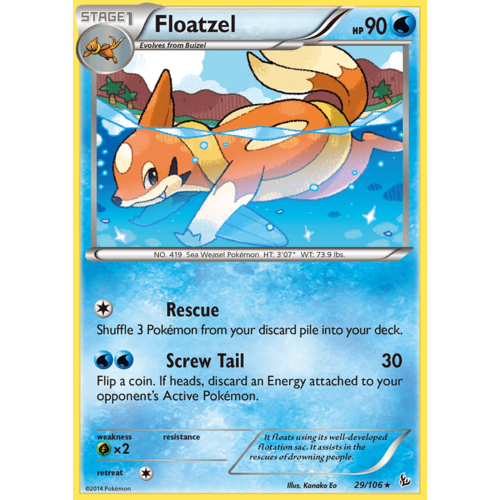 Floatzel 29/106 XY Flashfire Rare Pokemon Card NEAR MINT TCG