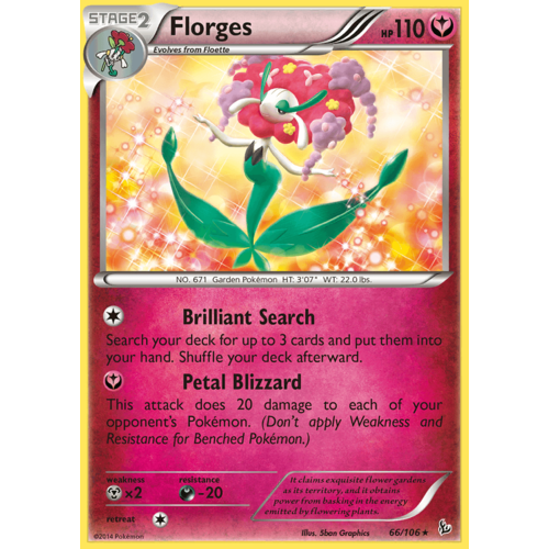 Florges 66/106 XY Flashfire Holo Rare Pokemon Card NEAR MINT TCG