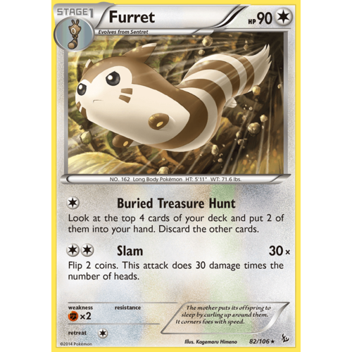 Furret 82/106 XY Flashfire Rare Pokemon Card NEAR MINT TCG