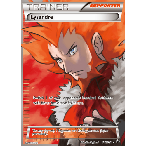 Lysandre 104/106 XY Flashfire Holo Ultra Rare Full Art Pokemon Card NEAR MINT TCG