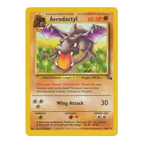 Aerodactyl 16/62 Fossil Set Unlimited Rare Pokemon Card NEAR MINT TCG