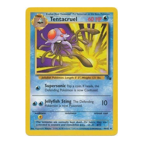 Tentacruel 44/62 Fossil Set Unlimited Uncommon Pokemon Card NEAR MINT TCG
