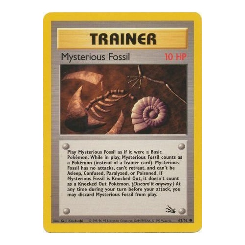 Mysterious Fossil 62/62 Fossil Pokemon Card