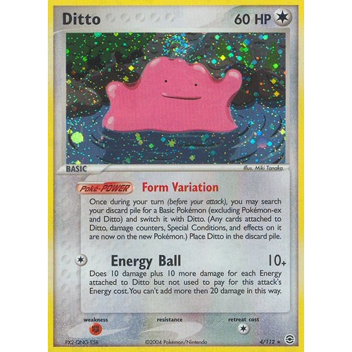 Ditto 4/112 EX Fire Red & Leaf Green Holo Rare Pokemon Card NEAR MINT TCG