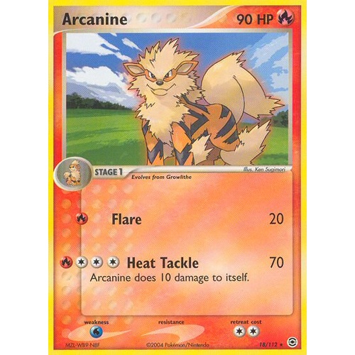 Arcanine 18/112 EX Fire Red & Leaf Green Rare Pokemon Card NEAR MINT TCG