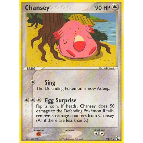 Chansey 19/112 EX Fire Red & Leaf Green Rare Pokemon Card NEAR MINT TCG