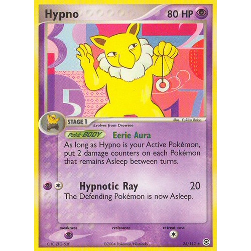Hypno 25/112 EX Fire Red & Leaf Green Rare Pokemon Card NEAR MINT TCG