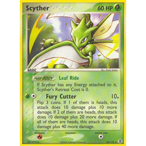 Scyther 29/112 EX Fire Red & Leaf Green Rare Pokemon Card NEAR MINT TCG