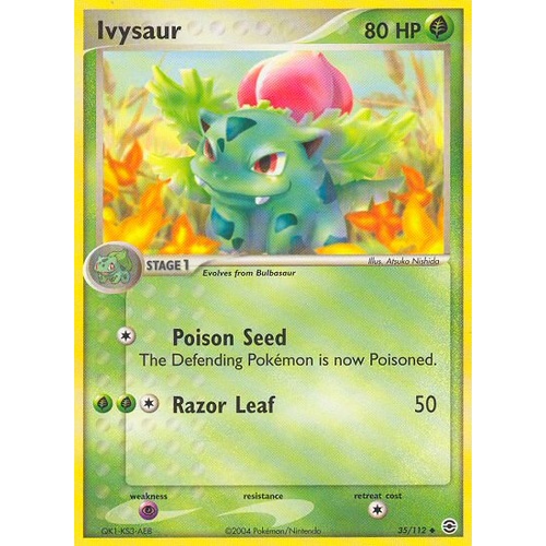 Ivysaur 35/112 EX Fire Red & Leaf Green Uncommon Pokemon Card NEAR MINT TCG