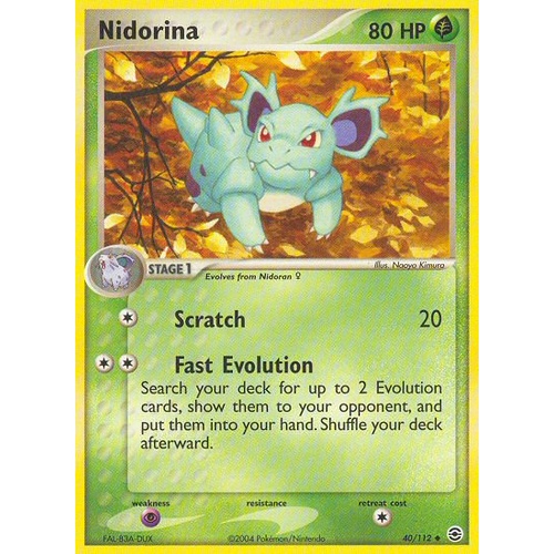Nidorina 40/112 EX Fire Red & Leaf Green Uncommon Pokemon Card NEAR MINT TCG