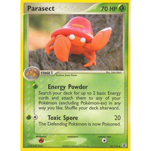 Parasect 43/112 EX Fire Red & Leaf Green Uncommon Pokemon Card NEAR MINT TCG