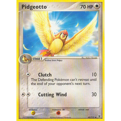 Pidgeotto 45/112 EX Fire Red & Leaf Green Uncommon Pokemon Card NEAR MINT TCG