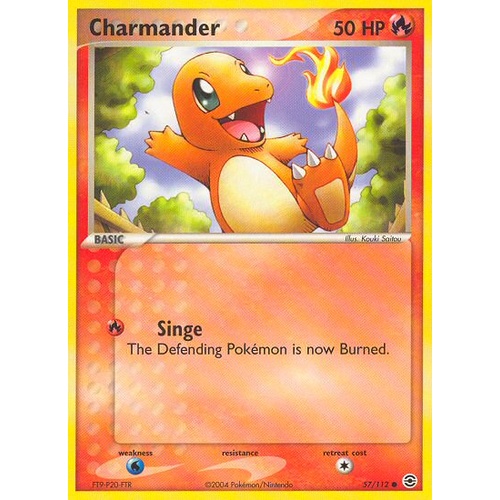 Charmander 57/112 EX Fire Red & Leaf Green Common Pokemon Card NEAR MINT TCG