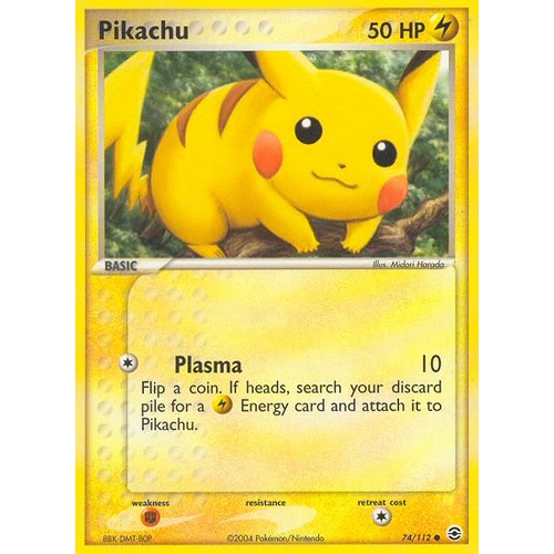 Pikachu 74/112 EX Fire Red & Leaf Green Common Pokemon Card NEAR MINT TCG
