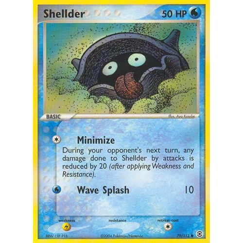 Shellder 79/112 EX Fire Red & Leaf Green Common Pokemon Card NEAR MINT TCG
