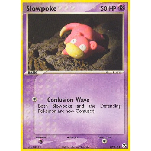 Slowpoke 80/112 EX Fire Red & Leaf Green Common Pokemon Card NEAR MINT TCG