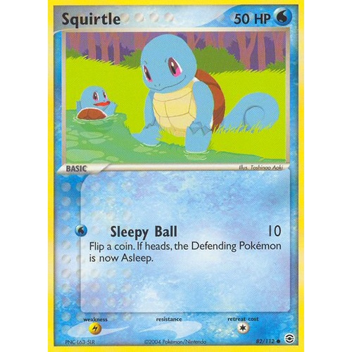 Squirtle 82/112 EX Fire Red & Leaf Green Common Pokemon Card NEAR MINT TCG