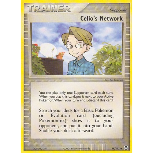 Celio's Network 88/112 EX Fire Red & Leaf Green Uncommon Trainer Pokemon Card NEAR MINT TCG