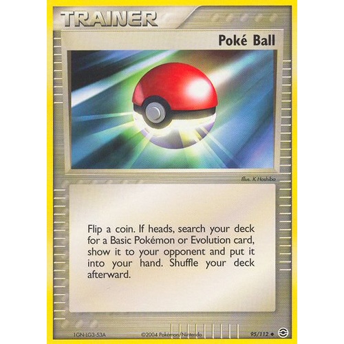 Poke Ball 95/112 EX Fire Red & Leaf Green Uncommon Trainer Pokemon Card NEAR MINT TCG