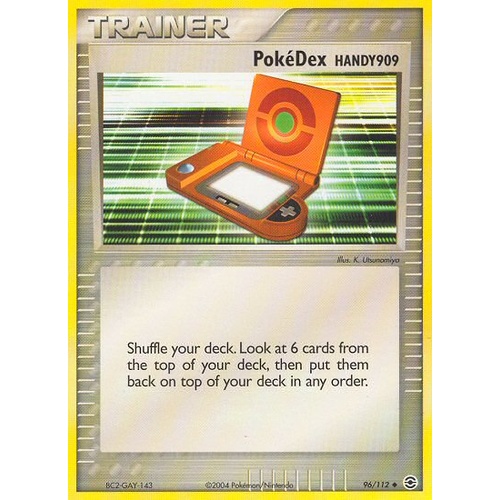 PokeDex Handy 909 96/112 EX Fire Red & Leaf Green Uncommon Trainer Pokemon Card NEAR MINT TCG