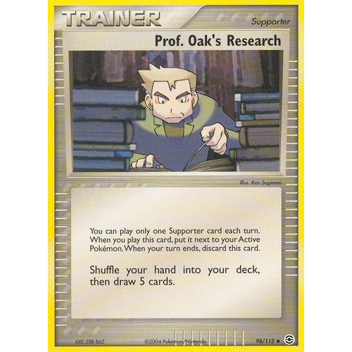 Prof. Oak's Research 98/112 EX Fire Red & Leaf Green Uncommon Trainer Pokemon Card NEAR MINT TCG