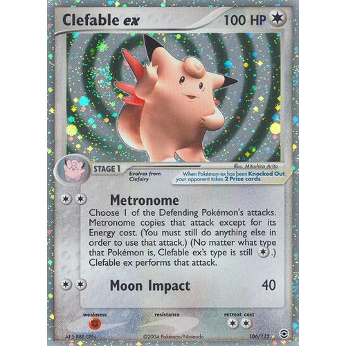 Clefable EX 106/112 EX Fire Red & Leaf Green Holo Ultra Rare Pokemon Card NEAR MINT TCG