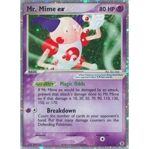 Mr. Mime EX 110/112 EX Fire Red & Leaf Green Holo Ultra Rare Pokemon Card NEAR MINT TCG
