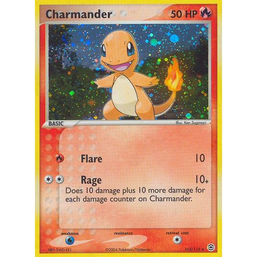 Charmander 113/112 EX Fire Red & Leaf Green Holo Secret Rare Pokemon Card NEAR MINT TCG