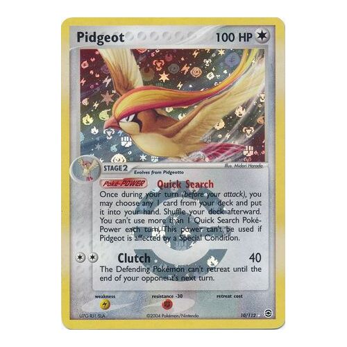 Pidgeot 10/112 EX Fire Red & Leaf Green Reverse Holo Rare Pokemon Card NEAR MINT TCG