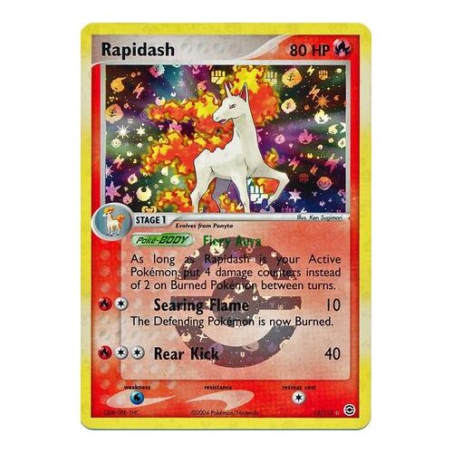 Rapidash 13/112 EX Fire Red & Leaf Green Reverse Holo Rare Pokemon Card NEAR MINT TCG