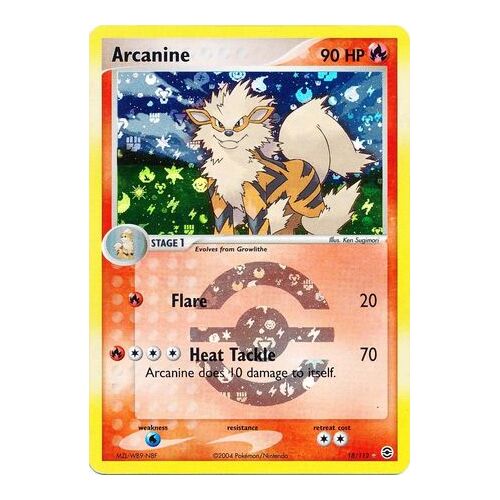 Arcanine 18/112 EX Fire Red & Leaf Green Reverse Holo Rare Pokemon Card NEAR MINT TCG