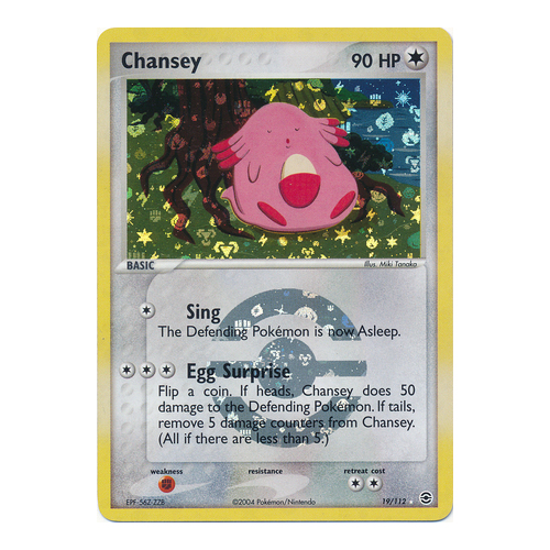 Chansey 19/112 EX Fire Red & Leaf Green Reverse Holo Rare Pokemon Card NEAR MINT TCG