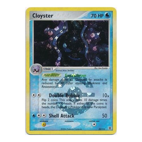 Cloyster 20/112 EX Fire Red & Leaf Green Reverse Holo Rare Pokemon Card NEAR MINT TCG