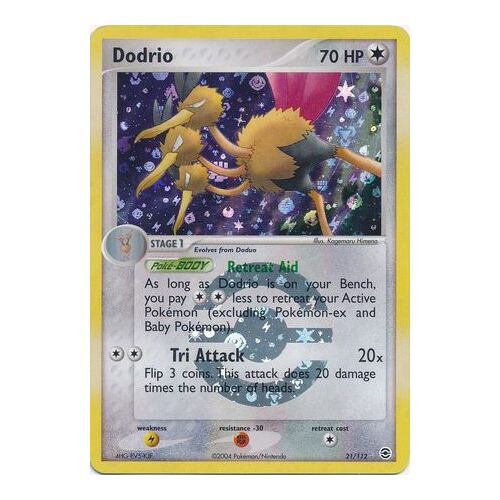 Dodrio 21/112 EX Fire Red & Leaf Green Reverse Holo Rare Pokemon Card NEAR MINT TCG