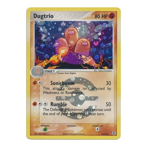 Dugtrio 22/112 EX Fire Red & Leaf Green Reverse Holo Rare Pokemon Card NEAR MINT TCG
