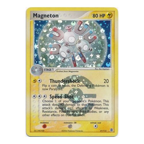 Magneton 27/112 EX Fire Red & Leaf Green Reverse Holo Rare Pokemon Card NEAR MINT TCG