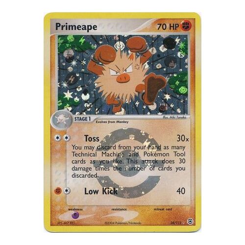 Primeape 28/112 EX Fire Red & Leaf Green Reverse Holo Rare Pokemon Card NEAR MINT TCG