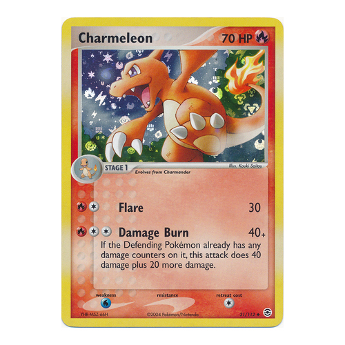 Charmeleon 31/112 EX Fire Red & Leaf Green Reverse Holo Uncommon Pokemon Card NEAR MINT TCG