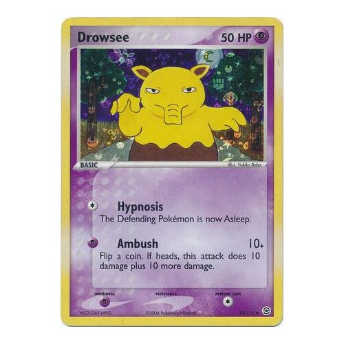 Drowzee 32/112 EX Fire Red & Leaf Green Reverse Holo Uncommon Pokemon Card NEAR MINT TCG