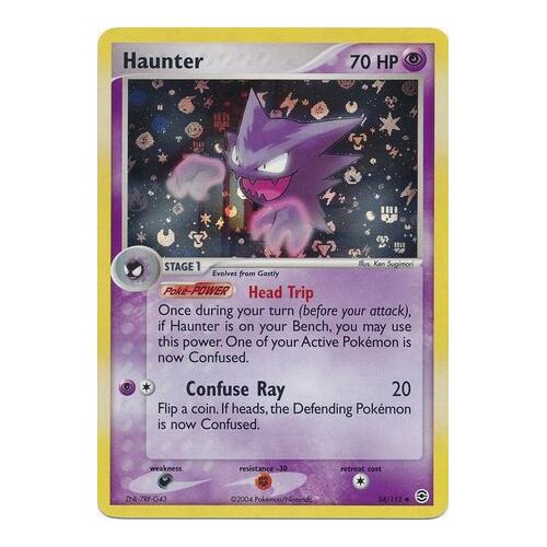 Haunter 34/112 EX Fire Red & Leaf Green Reverse Holo Uncommon Pokemon Card NEAR MINT TCG