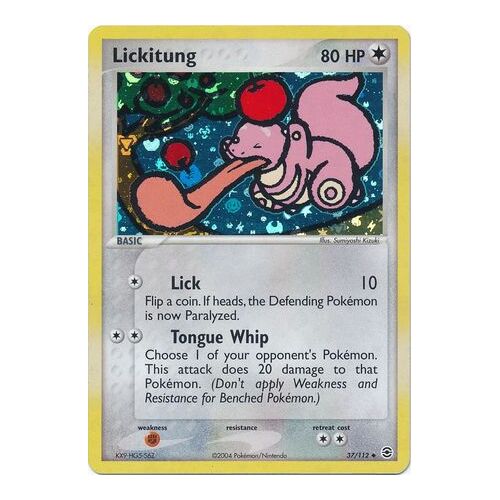 Lickitung 37/112 EX Fire Red & Leaf Green Reverse Holo Uncommon Pokemon Card NEAR MINT TCG