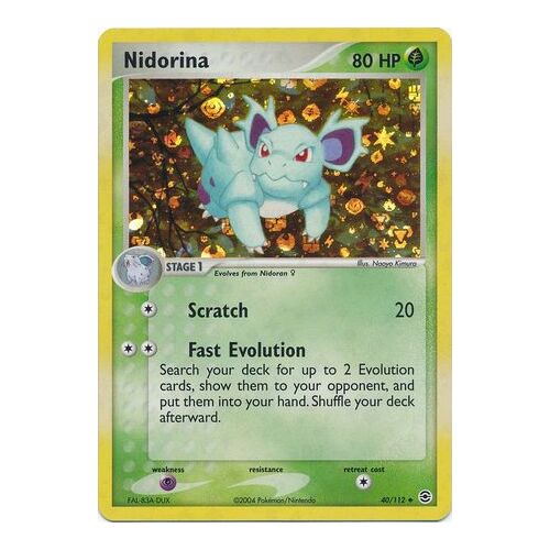 Nidorina 40/112 EX Fire Red & Leaf Green Reverse Holo Uncommon Pokemon Card NEAR MINT TCG