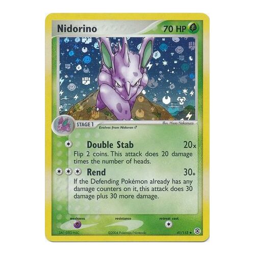 Nidorino 41/112 EX Fire Red & Leaf Green Reverse Holo Uncommon Pokemon Card NEAR MINT TCG