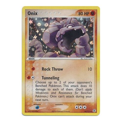 Onix 42/112 EX Fire Red & Leaf Green Reverse Holo Uncommon Pokemon Card NEAR MINT TCG