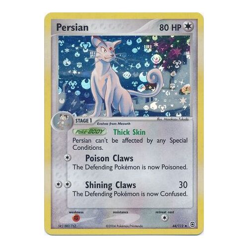 Persian 44/112 EX Fire Red & Leaf Green Reverse Holo Uncommon Pokemon Card NEAR MINT TCG
