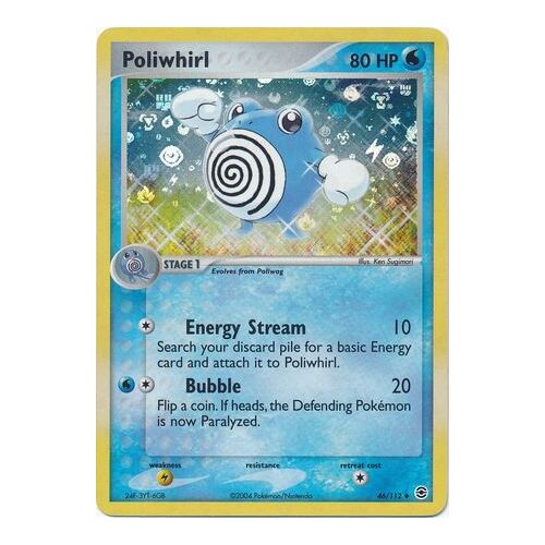Poliwhirl 46/112 EX Fire Red & Leaf Green Reverse Holo Uncommon Pokemon Card NEAR MINT TCG