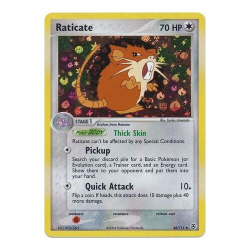Raticate 48/112 EX Fire Red & Leaf Green Reverse Holo Uncommon Pokemon Card NEAR MINT TCG