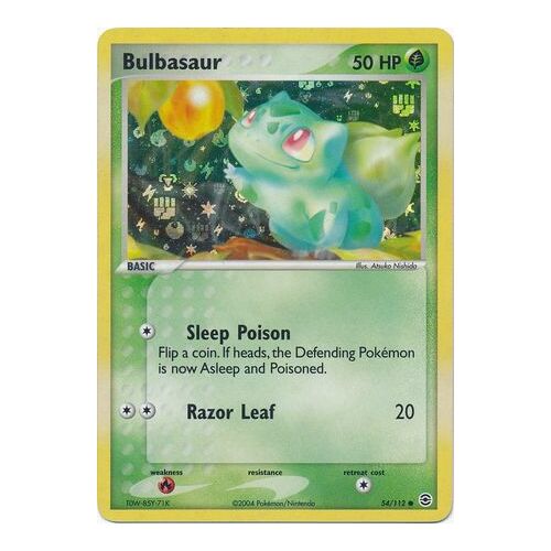 Bulbasaur 54/112 EX Fire Red & Leaf Green Reverse Holo Common Pokemon Card NEAR MINT TCG